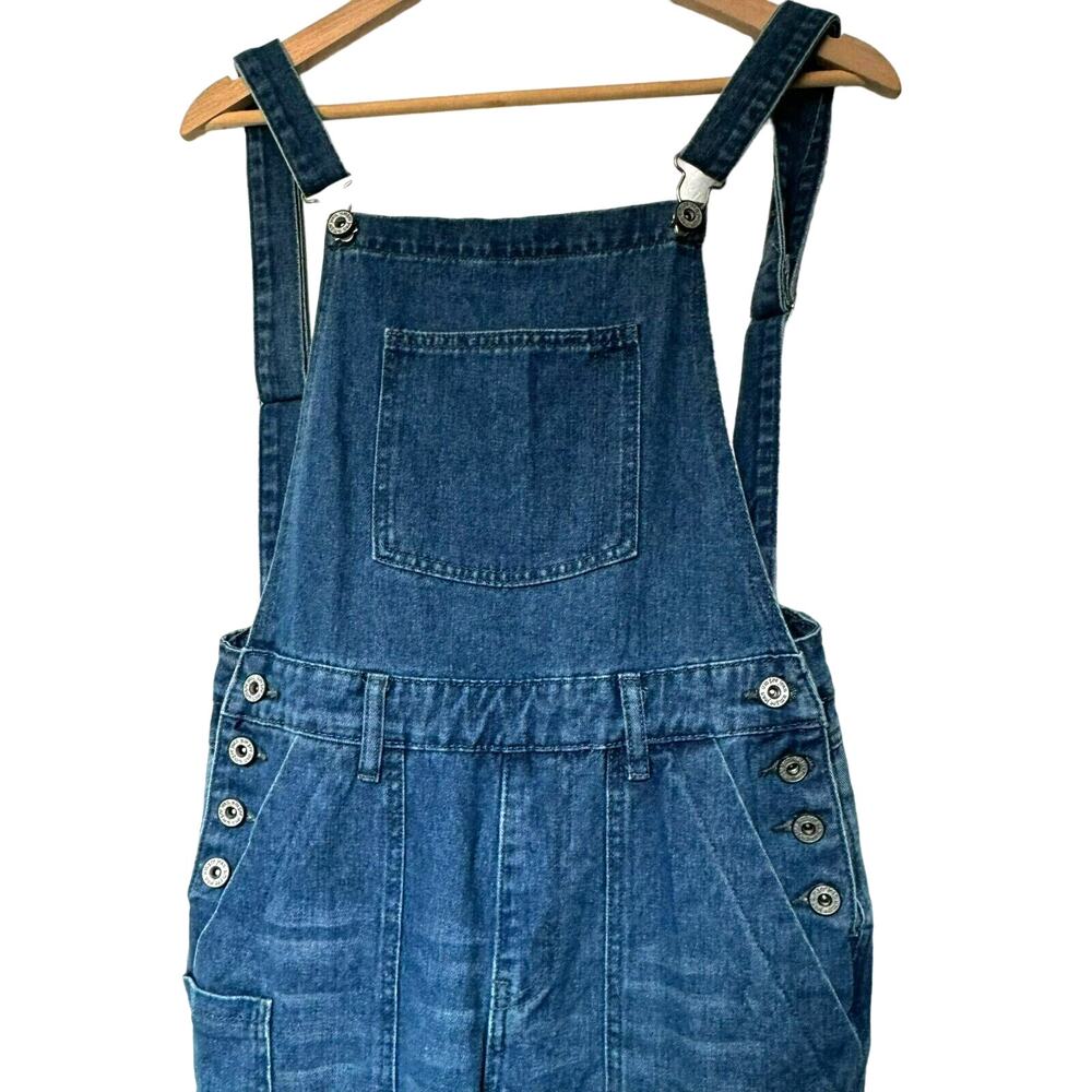 UMGEE‎ Women's Denim Overalls Small Long Distressed Blue Pockets Cottage Cowgirl